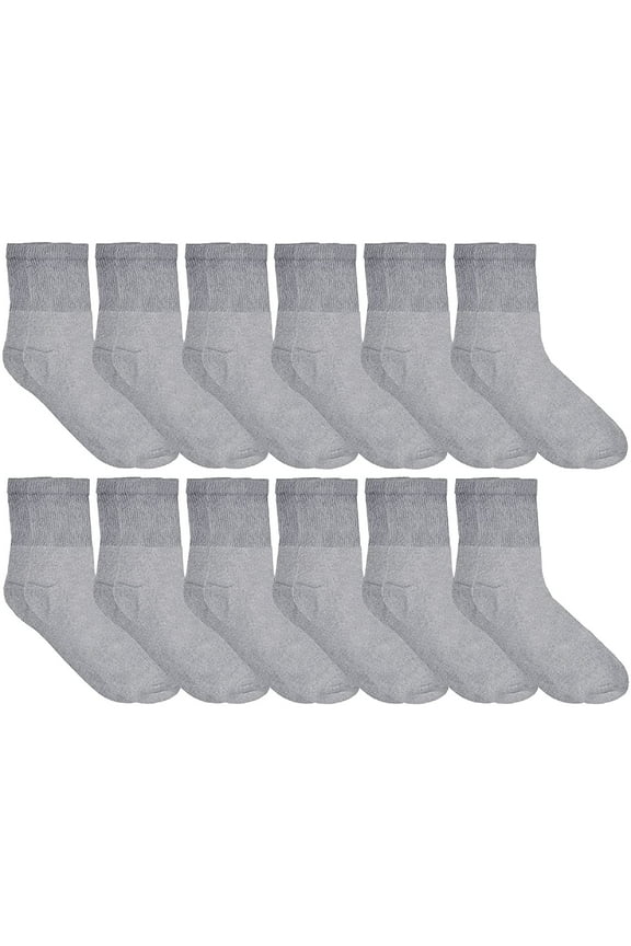 12 Pairs Value Pack of Men and Women Diabetic Nephropathy and Edema Ankle, Ring Spun Cotton Socks