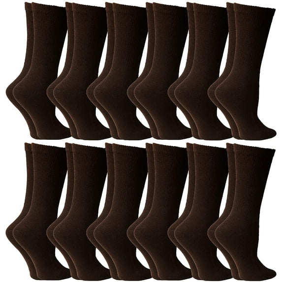 Yacht & Smith 12 Pairs Women's Diabetic Neuropathy Edema Socks, Cotton Crew, Medical Sock