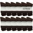 thumbnail image 1 of Yacht & Smith 12 Pairs of Women's Classic Crew Socks with Full Cushion Cotton Blend, Sock Size 9-11 (Brown), 1 of 4