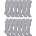 thumbnail image 1 of Yacht & Smith 12 Pairs of Womens Knee High Socks, Cotton, Flat Knit, Solid Colors (Gray), 1 of 6