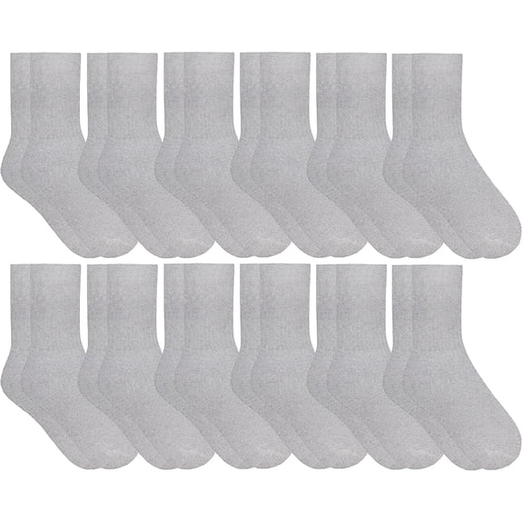 Yacht & Smith 12 Pairs of Youth Girl Socks, Girls Crew Socks, Girls Athletic Socks