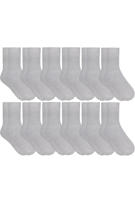 12 Pairs of Youth Girl Socks, Girls Crew Socks, Girls Athletic Socks