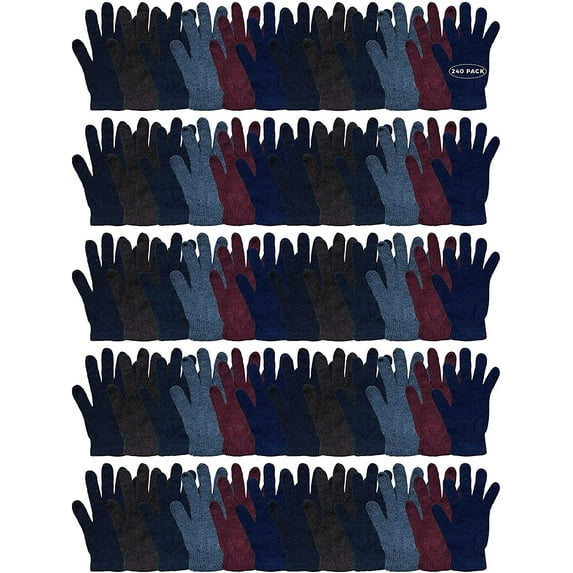 Yacht & Smith 120 Packs Wholesale Winter Gloves, Unisex Adults Bulk Sets for Homeless Shelters and Charitable Donations