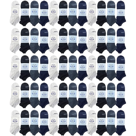 Yacht & Smith 120 Pair Low Cut Socks Thin Comfortable Lightweight Breathable Wholesale Bulk Sport Socks (ASST COLORS, Men)