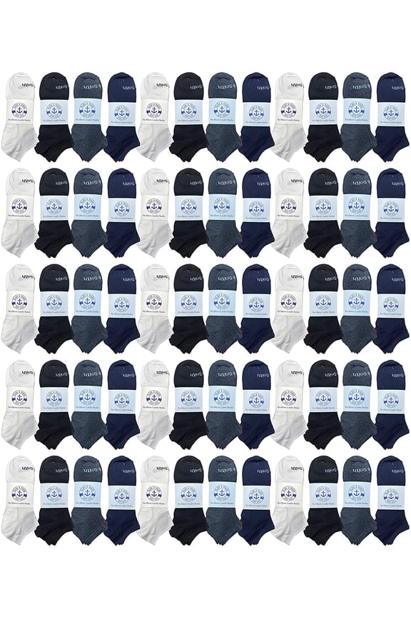 120 Pair Low Cut Socks Thin Comfortable Lightweight Breathable Wholesale Bulk Sport Socks (ASST COLORS, Men)