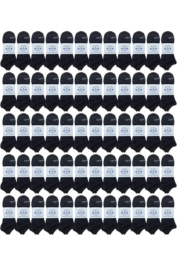 120 Pair Low Cut Socks Thin Comfortable Lightweight Breathable Wholesale Bulk Sport Socks (BLACK, Men)
