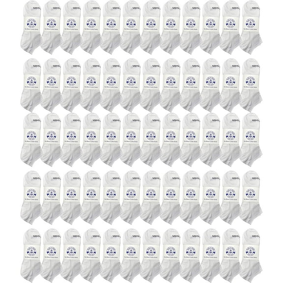 Yacht & Smith 120 Pair Low Cut Socks Thin Comfortable Lightweight Breathable Wholesale Bulk Sport Socks (WHITE, Men)