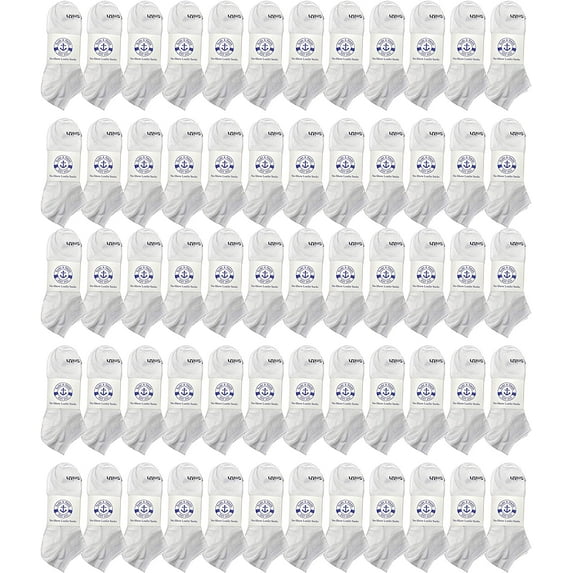 Yacht & Smith 120 Pair Low Cut Socks Thin Comfortable Lightweight Breathable Wholesale Bulk Sport Socks (WHITE, Men)