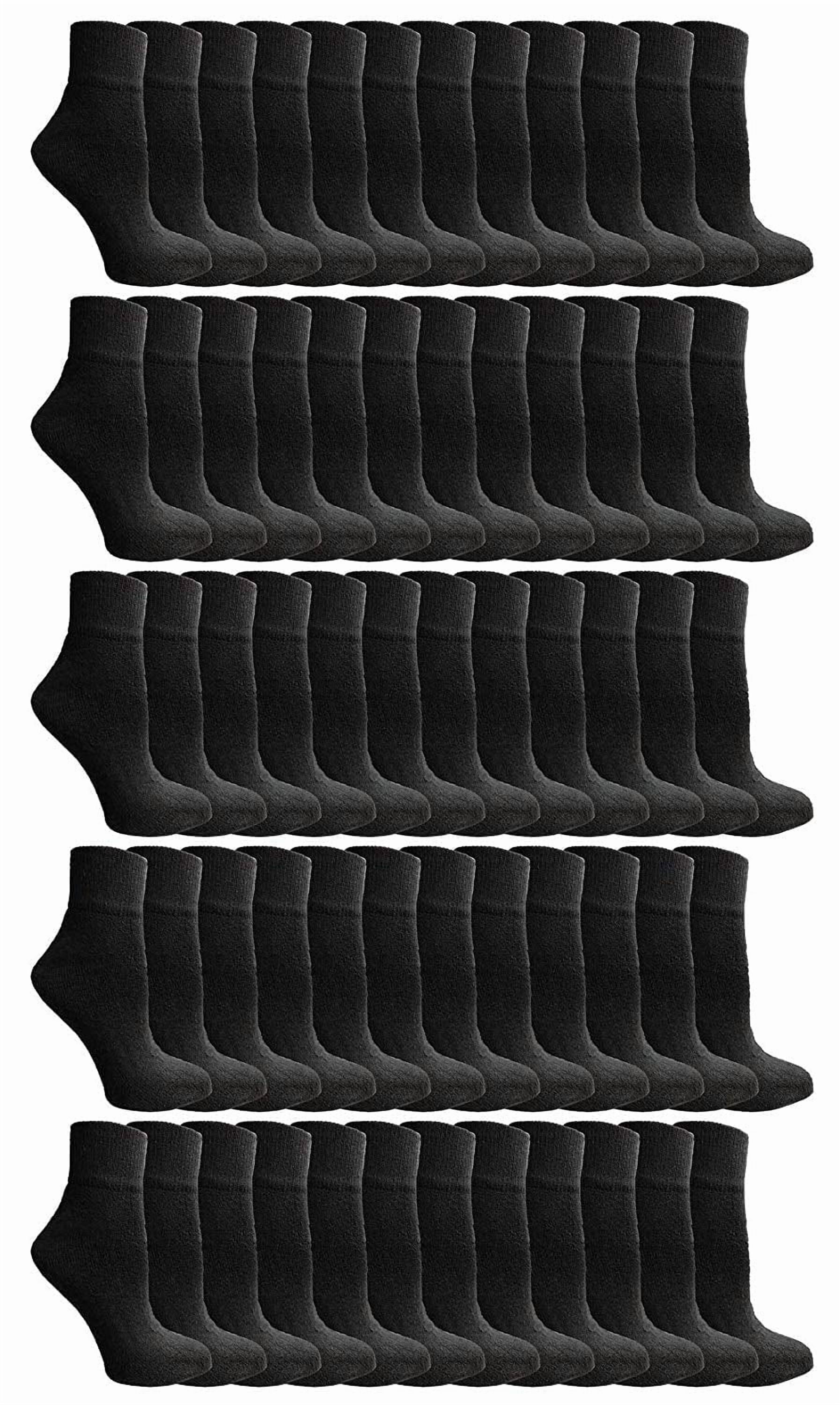 Yacht & Smith 120 Pair Mens & Womens Ankle Sports Socks by SOCKS'NBULK Black