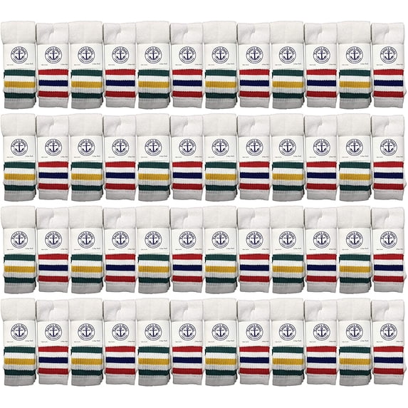 Yacht & Smith 14 Inch Wholesale Kids Tube Socks, Cotton Bulk Sport Socks Size 4-6