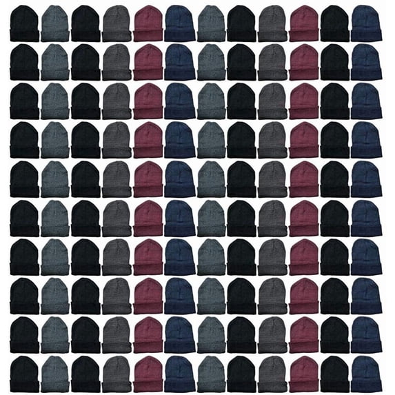 Yacht & Smith 144 Pack Bulk Stretch Thermal Beanie Skull Caps, Unisex Winter Hats