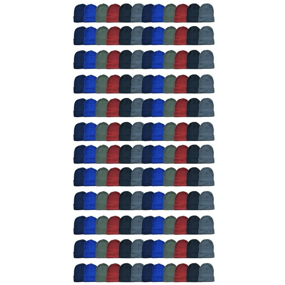 Yacht & Smith 144 Pack of Adults Winter Beanie Hat Assorted Colors Bulk Pack Warm Acrylic Cap, (/Assorted Beanie)