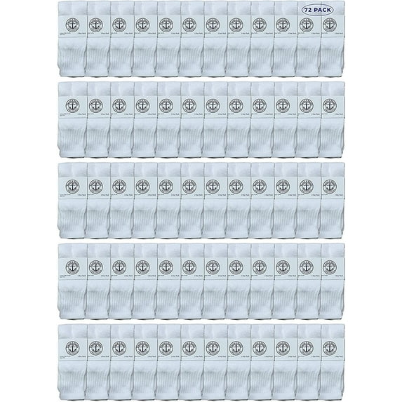 Yacht & Smith 17 Inch Wholesale Bulk Kids Tube Socks, Cotton Sport Athletic Tube Socks - 6-8 - White - 72 Packs