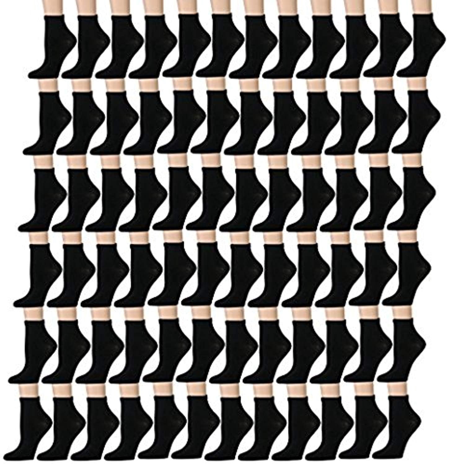 Yacht & Smith 180 Pairs Case of Kids Ankle Socks, Wholesale Bulk Pack Sports Sock for boys and girls (Black, 4-6)