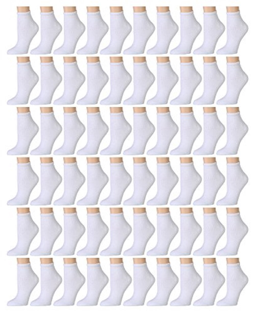 Yacht & Smith 180 Pairs Case of Kids Ankle Socks, Wholesale Bulk Pack Sports Sock for boys and girls, (White, 4-6)