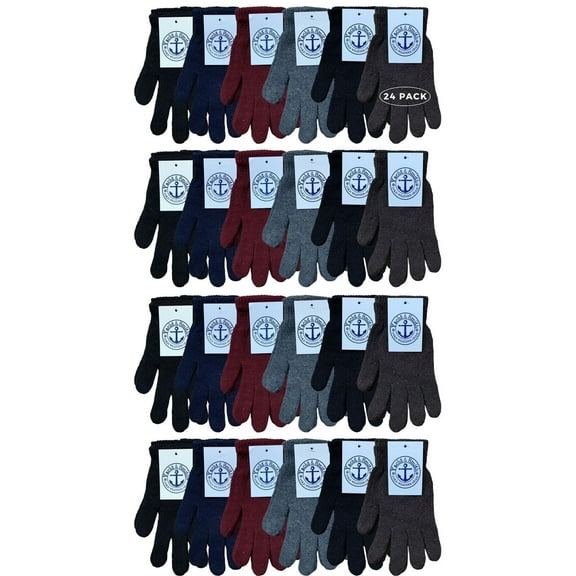 Yacht & Smith 24 Pack Mens Womens Hats and Gloves Set, Winter Bulk Wholesale Sets