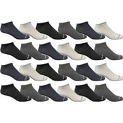 Yacht & Smith 24 Pack of Mens Sport Ankle Socks, No Show Athletic Sports Socks, Assorted Colors, Size 10-13