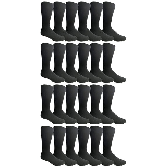 Yacht & Smith 24 Pairs Men's Fashion Designer Pattern Dress Socks, Cotton Blend, Textured Design Premium Knit, Size 10-13