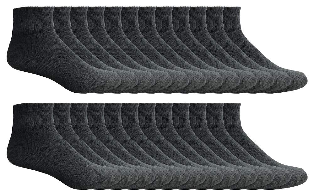 Yacht & Smith 24 Pairs Mens Ankle Wholesale Bulk Pack Athletic Sports