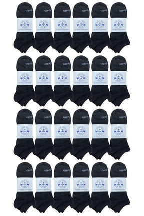24 Pairs of Low Cut Ankle Socks for Men and Women, Bulk Pack