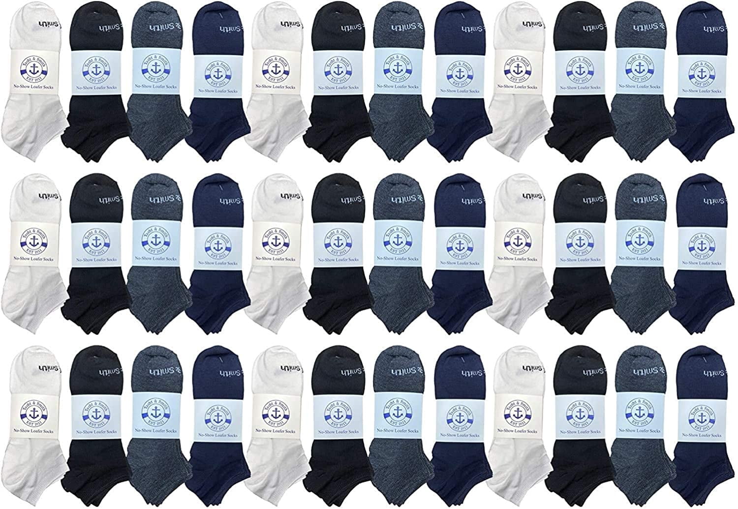 Yacht & Smith 24 Pairs of Low Cut Ankle Socks for Men and Women, Bulk Pack