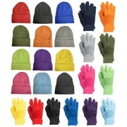 Yacht & Smith 24 Piece Winter Set - 12 Pack Beanies Hats Wholesale Bulk Cold Weather Unisex Hat For Adults