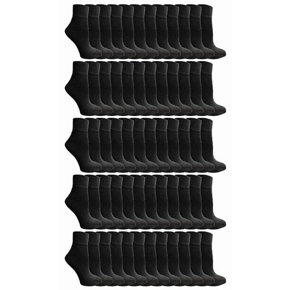 Yacht & Smith 240 Pair Mens & Womens Ankle Sports Socks by SOCKS'NBULK Black