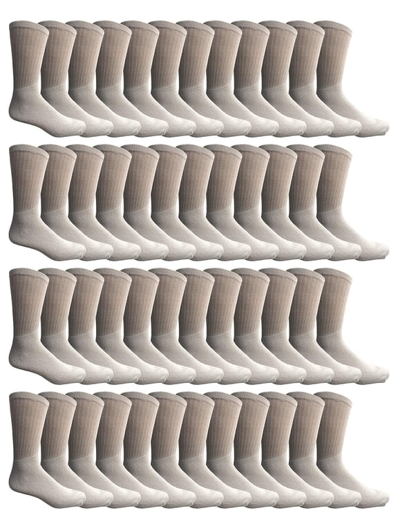 240 Pair Of Bulk Mens Crew Socks, Cotton Value Pack Sport Socks