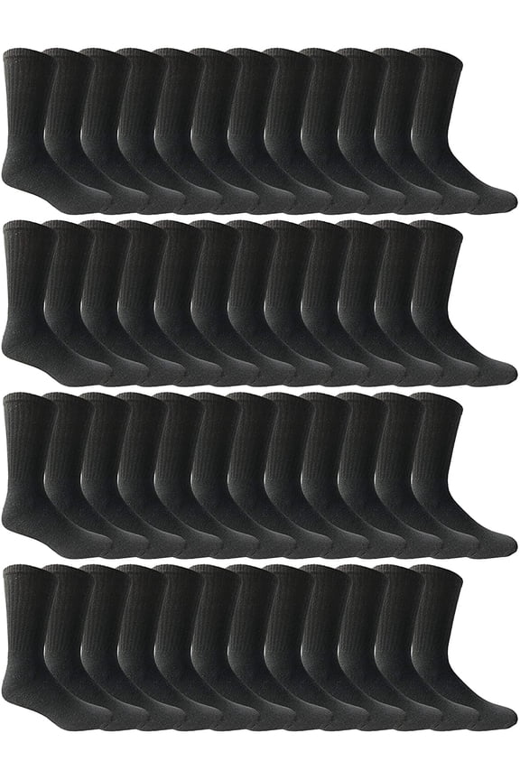 240 Pair Of Bulk Mens Crew Socks, Cotton Value Pack Sport Socks