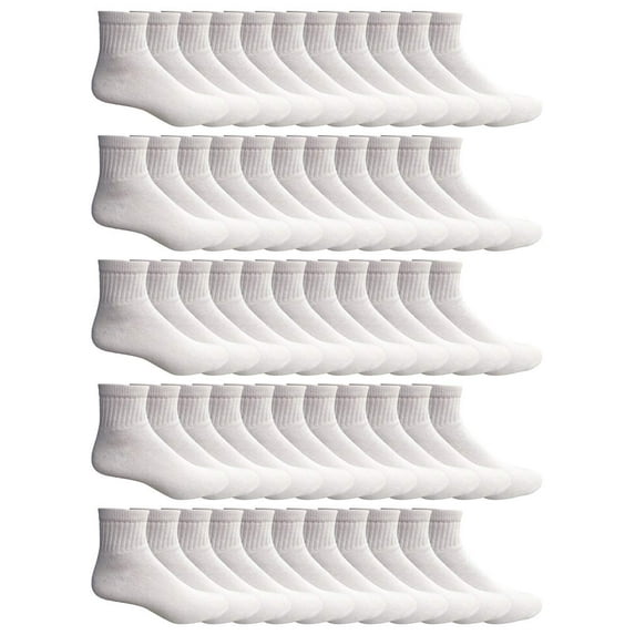 Yacht & Smith Mens Ankle Wholesale Bulk Pack Athletic Sports Socks, by SOCKS'NBULK - Many Colors, King Size (Mens 13-16)