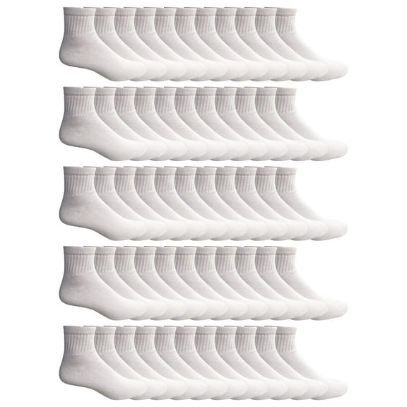 Yacht & Smith Mens Ankle Wholesale Bulk Pack Athletic Sports Socks, by SOCKS'NBULK - Many Colors, King Size (Mens 13-16)