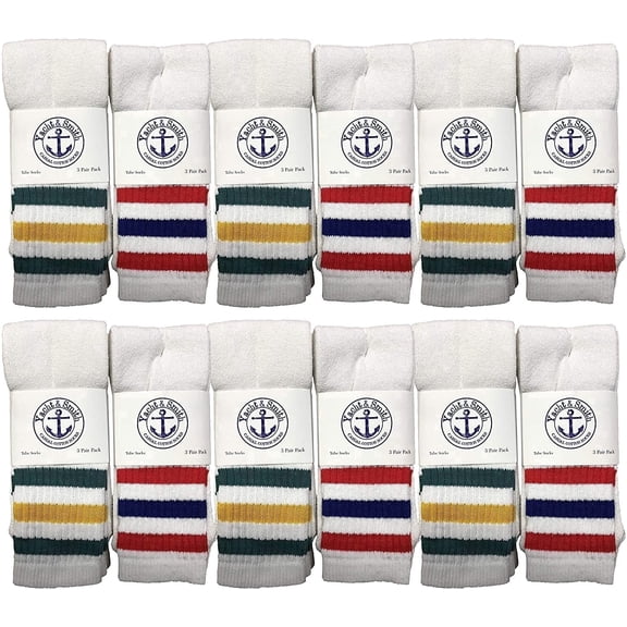 Yacht & Smith Wholesale Men's Long Tube Socks, Cotton Sport Tube Socks Size 9-15