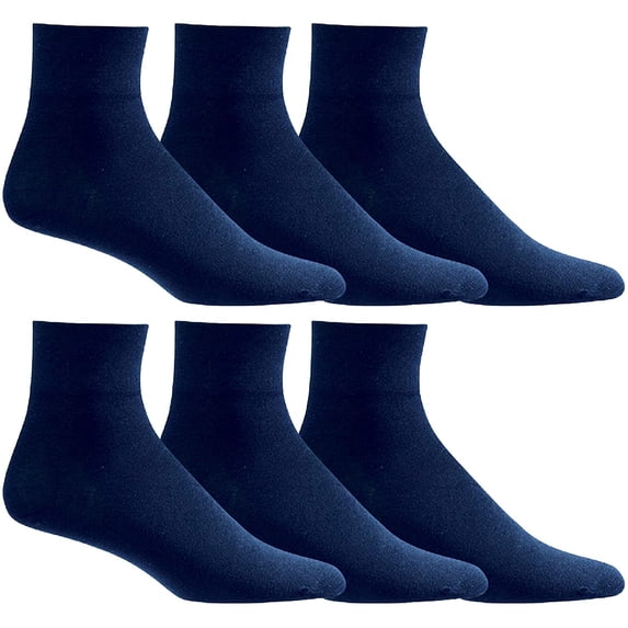 Yacht & Smith 3 Pack Loose Fit Non-Binding Soft Cotton Diabetic Crew Socks, Bulk Value Pack, Size 9-11