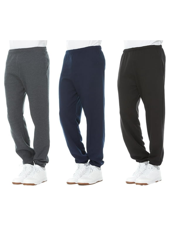 3 Pack of Mens Jogger Bulk Sweatpants, Assorted, Comfy Lounge Joggers for Men Size (2X-Large)