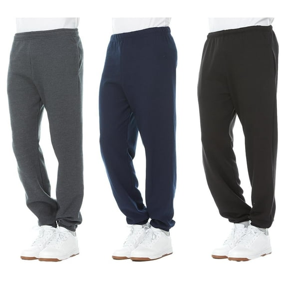 Yacht & Smith 3 Pack of Mens Jogger Bulk Sweatpants, Assorted, Comfy Lounge Joggers for Men Size (2X-Large)