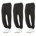 thumbnail image 1 of Yacht & Smith 3 Pack of Mens Jogger Bulk Sweatpants, Black, Comfy Lounge Joggers for Men Size (X-Large), 1 of 7