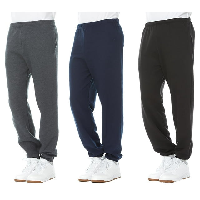 Yacht & Smith 3 Pack of Mens Jogger Bulk Sweatpants, Assorted, Comfy