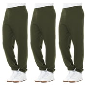 3 Pack of Mens Jogger Bulk Sweatpants, Green, Comfy Lounge Joggers for Men Size (X-Large)