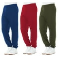 thumbnail image 1 of Yacht & Smith 3 Pack of Mens Jogger Bulk Sweatpants, Maroon, Hunter Green, Royal Blue, Comfy Lounge Joggers for Men (Small), 1 of 7