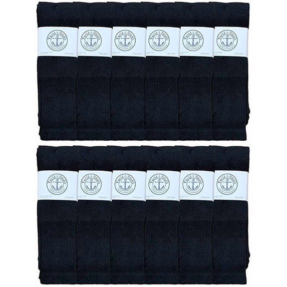 Yacht & Smith 32 Inch Wholesale Men's Long Tube Socks, Cotton Big And Tall Tube Socks Size 13-16 (Black, 12)