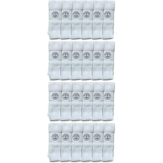 Yacht & Smith 32 Inch Wholesale Men's Long Tube Socks, Cotton Big And Tall Tube Socks Size 13-16 (White, 24)