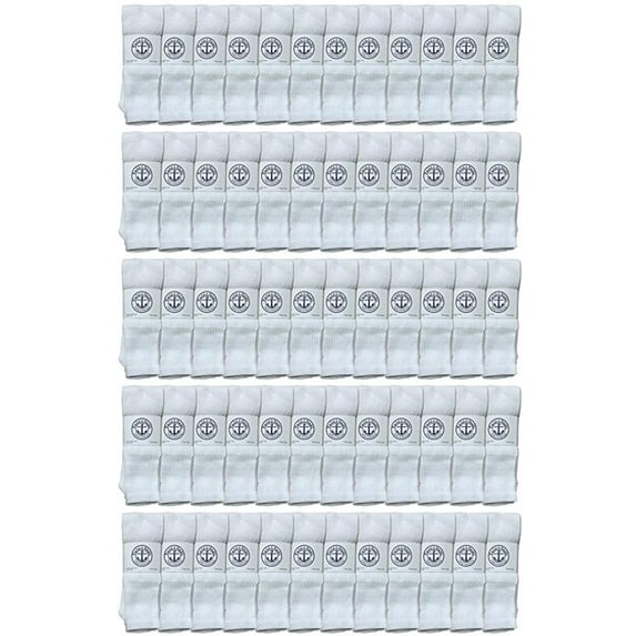 Yacht & Smith 32 Inch Wholesale Men's Long Tube Socks, Cotton Big And Tall Tube Socks Size 13-16 (White, 60)