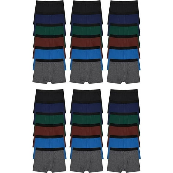 Yacht & Smith 36 Pack of Mens Boxer Briefs Underwear Bulk, 100% Cotton, Soft, Comfortable, Assorted Colorful Brief