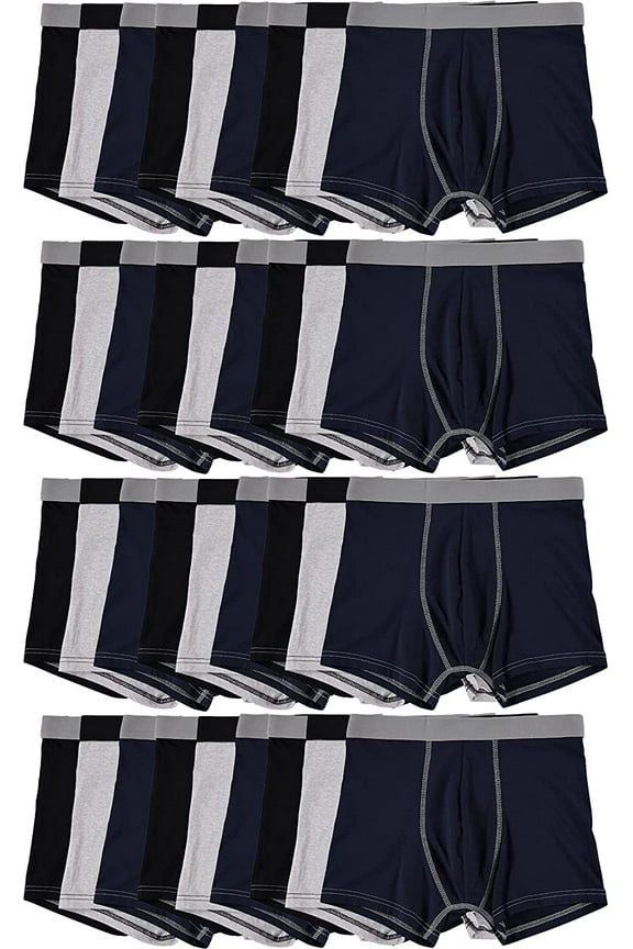 36 Pack of Mens Boxer Briefs Underwear Bulk, 100% Cotton, Soft, Comfortable, Assorted Colorful Brief