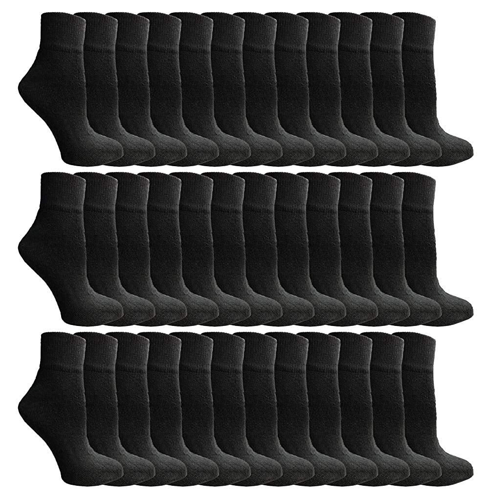 Yacht & Smith 36 Pairs Mens & Womens Ankle Wholesale Bulk Pack Athletic Sports Socks, by SOCKS'NBULK