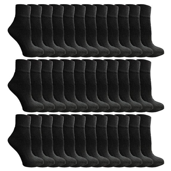 Yacht & Smith 36 Pairs Mens & Womens Ankle Wholesale Bulk Pack Athletic Sports Socks, by SOCKS'NBULK