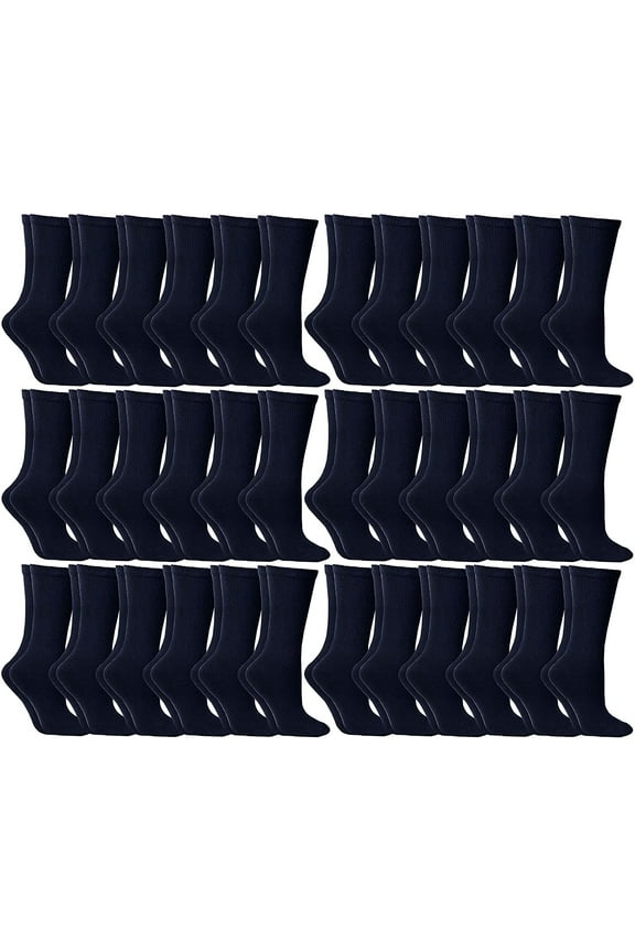 36 Pairs of Crew Socks in Bulk, Mens Womens Wholesale Athletic Cotton Sock, Donations