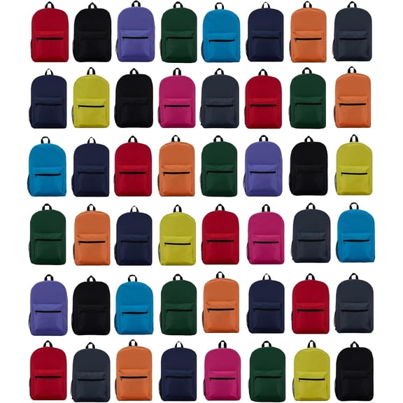 Yacht & Smith 48 Pack Backpack, Bulk 17 inch Lightweight Outdoor Travel Gym Corporate Events Bag