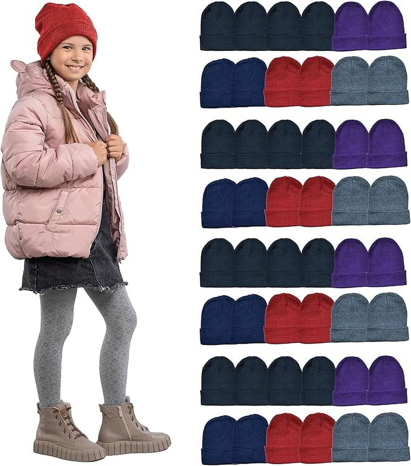 Yacht & Smith 48 Pack Kids Winter Beanies Wholesale Bulk Cold Weather Children's Unisex Hat