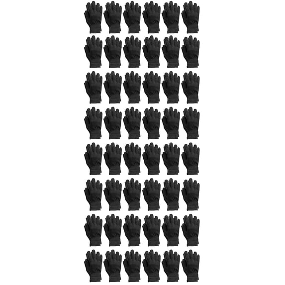 Yacht & Smith 48 Pack Of Wholesale Gloves, Bulk Thermal Winter Gloves Unisex Adult (Black Gloves)